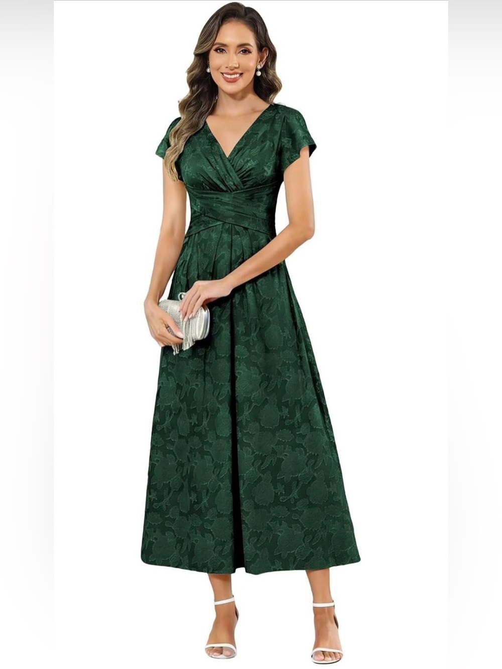 Green Floral Mother of the Bride Dress